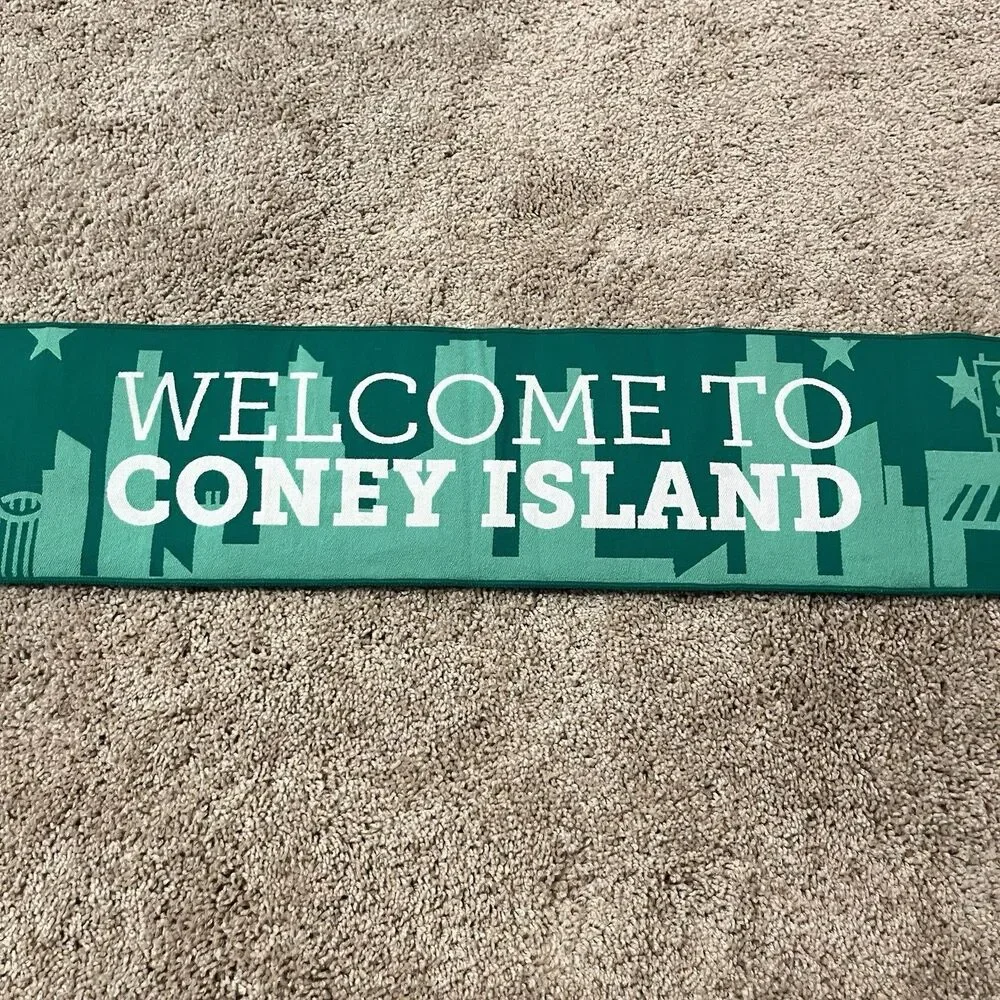 NY Cosmos Coney Island Soccer Team Vintage Green Blue Scarf